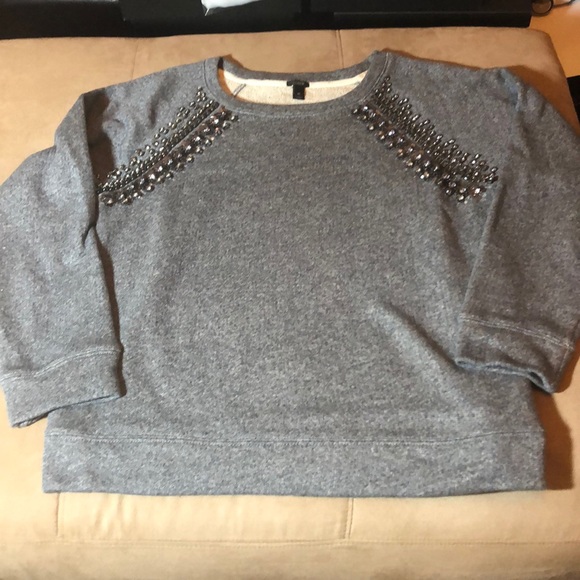 J. Crew Collection Embellished Raglan Sweatshirt. - Picture 4 of 9